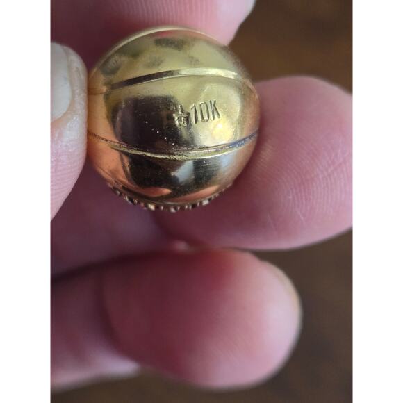 1948 Basketball Champions Award Red G Charm/Pendant 1/15 10K Yellow Gold Filled - Picture 7 of 7